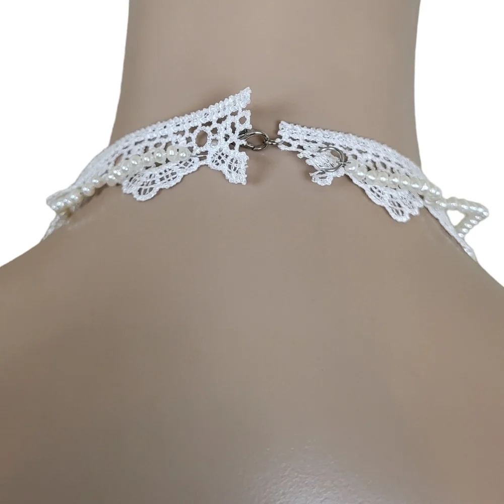 Dainty Freshwater Pearl Lace Choker - Picture 2 of 4